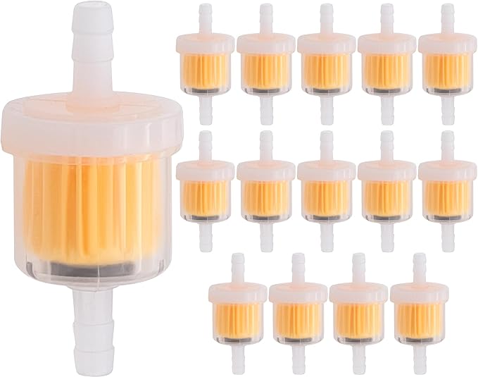 15PCS 1/4 Inch Gas Inline Fuel Filters, with magnet, Universal for Stratton Small Engine, Kohler, Kawasaki, Birggs, John Deere, Gasoline Generator Lawn Mower Motorcycle