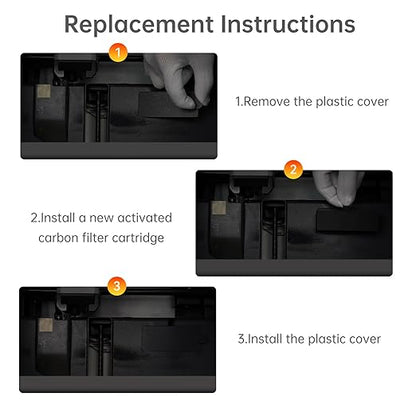 2Pcs 3D Printer Activated Carbon Air Filter Cartridge Fit for Bambu Lab X1C/P1P/P1S/X1/X1E, Air Purifier Filter Replacement Easy to Install 3D Printer Accessories