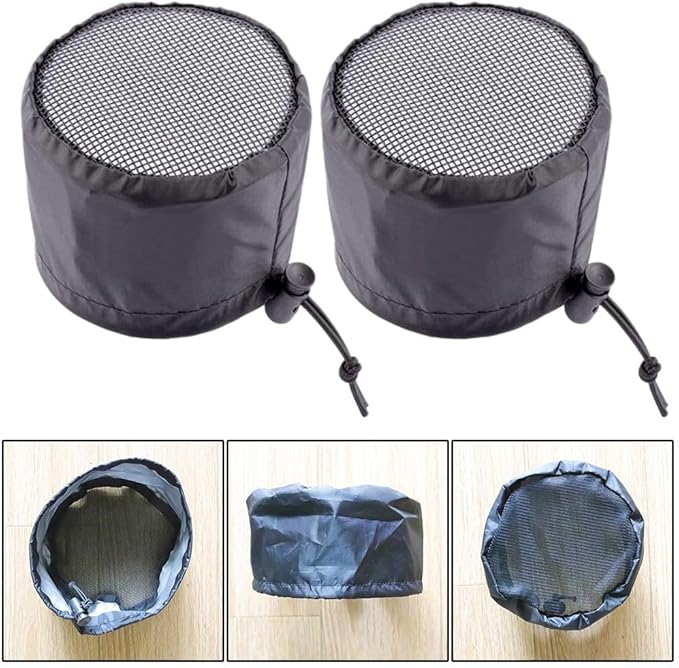 FABULETTA 2Pcs Grow Tent Vent Cover Set 4in 6in 8in Waterproof Oxford Cloth Mesh Duct Filter with Elastic Band and Fixed Buckle for Plant Greenhouse Airflow Dust and Pest Control(4in)