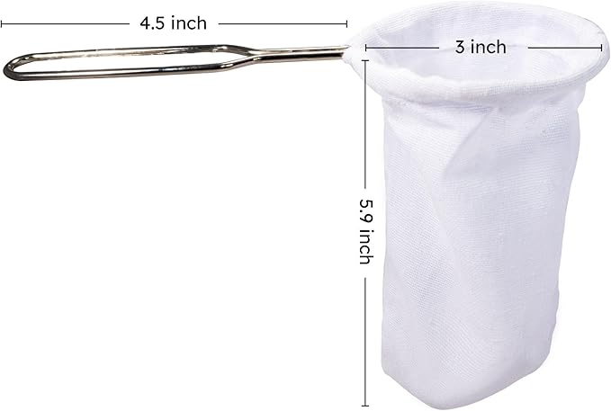 Coffee Sock Strainer Traditional Thai Brewing Coffee Filter for Rich Coffee and Tea 3 inch