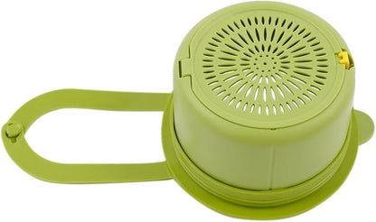 JOMCYDM Kitchen Sink Basket, Faucet Hanging Draining Basket, Kitchen Waste Catcher Hands-Free Press to Empty, Prevents Clogs & Messy Scraping (Green)