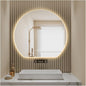 LED Bathroom Mirror，Bathroom Mirror with LED Lights，Illuminated LED Bathroom Mirror,Illuminated Led Bathroom Mirror with Demister Pad，3 Colours Backlit Makeup Mirror(A,H60*W60cm/H23.6*W23.6IN)