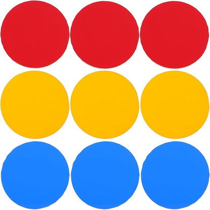 Educational Color Filter Boards 9 Pieces Circular Transparent Color Film Sheets 1.96X1.96 Inch for Lighting Effects Correction and Cognitive Learning Tools