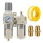 Air Compressor Pressure Regulator,Gauge(0-150PSI),Water Separator For Air Compressor Semi-Auto Drain 3/4 NPT Threaded Interface