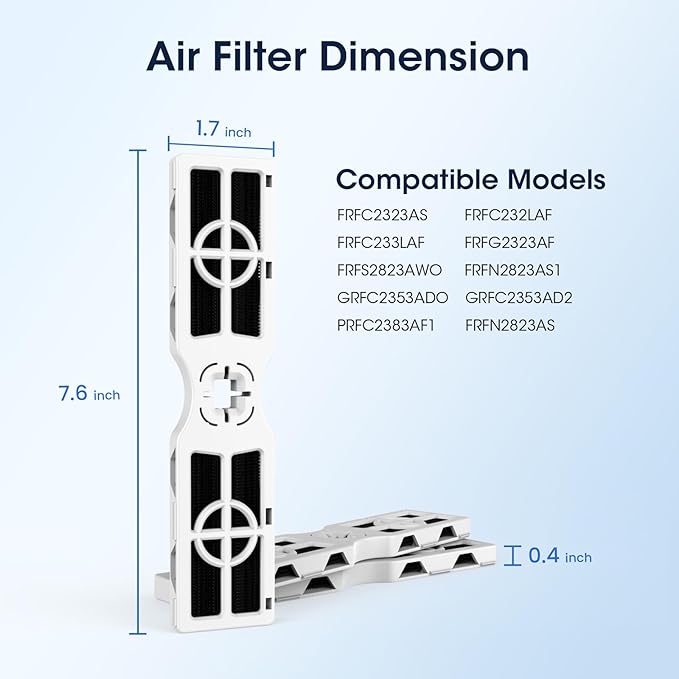 GLACIER FRESH Replacement for Frigidaire FRGPAAF2 PureAir AF-2 Refrigerator Air Filter, FRFC2323AS, FRFC232LAF, FRFC233LAF, FRFG2323AF, FRFN2823AS Air Filter (6 Pack)