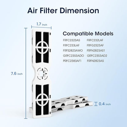 GLACIER FRESH Replacement for Frigidaire FRGPAAF2 PureAir AF-2 Refrigerator Air Filter, FRFC2323AS, FRFC232LAF, FRFC233LAF, FRFG2323AF, FRFN2823AS Air Filter (2 Pack)