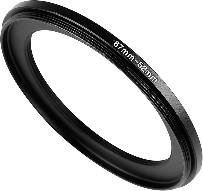 67-52mm Metal Step-Up/Down Ring Adapter Compatible with Mirrorless Cameras DSLR Lens, UV CPL ND Filter Thread Converter, Black