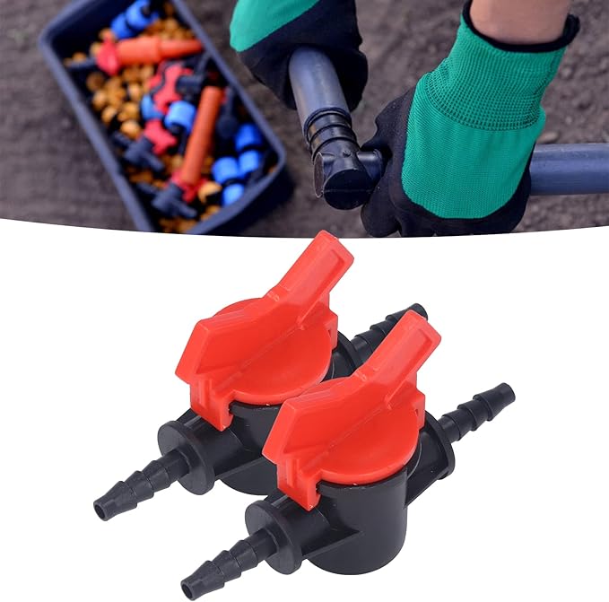 Regulator ABS Plastic Liquid Control Stop Valve for Domestic Water Pumps Solar Water Heaters Construction Sites 2PCS Straight Through Valve (4MM regulator)