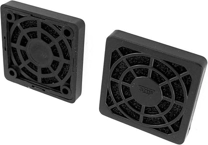 uxcell 40mm Desktop Computer Fan Dust Filter Grills Dustproof Case Cover, Plastic Square PC Fan Dust Mesh, Black - 2 Pack