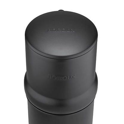 Boroux Compact Gravity-Fed Countertop Stainless Steel Water Filter System | 1.8 Gallons with 2 Authentic Black Foundation. Filters | Matte Black
