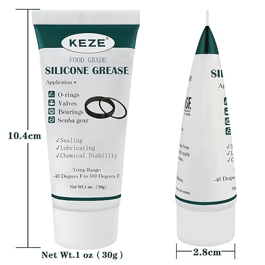KEZE Waterproof Food Grade Silicone Lubricant Plumbers Grease for Valve Sealant Faucet Pool Lube O Rings Filter 1 oz 1-Pack