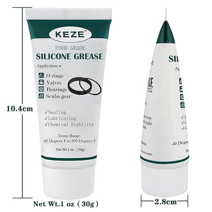 KEZE Waterproof Food Grade Silicone Lubricant Plumbers Grease for Valve Sealant Faucet Pool Lube O Rings Filter 1 oz 1-Pack