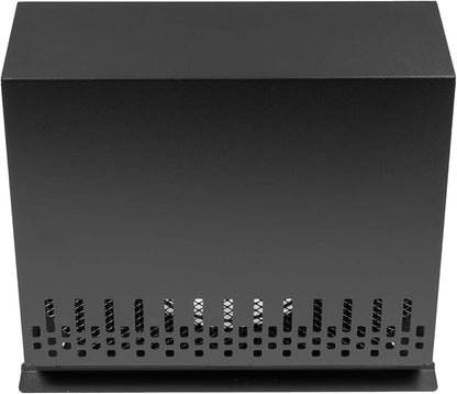 Vent Systems 8" Inch Supply Vent Cover with Rubber Gasket - Graphite Black Galvanized Steel - Robust and Weatherproof Outdoor Air Intake Box - Duct or Surface Mounting - Rain and Snow Protection