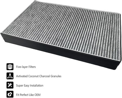 Foldable HEPA Air Intake Filter Fit for Tesla Model X 2015-2020, Upgrade Cabin Air Filter with Activated Charcoal Replace 1045566-00-H 1045566-00-G 104556600H