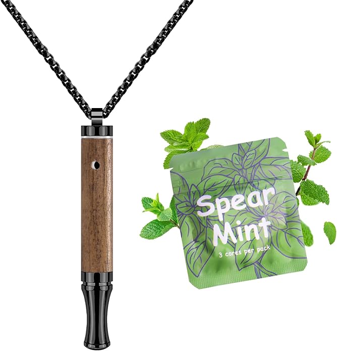 ASTOFLI Adult Quit Smoking Breathing Necklace: Adjustable Air Inhaler Stop Smoking Aids Fidget for Stress Anxiety Relief Smokless Inhaler - Air Outlet Breathing Necklace to Quit Smoking and Vape