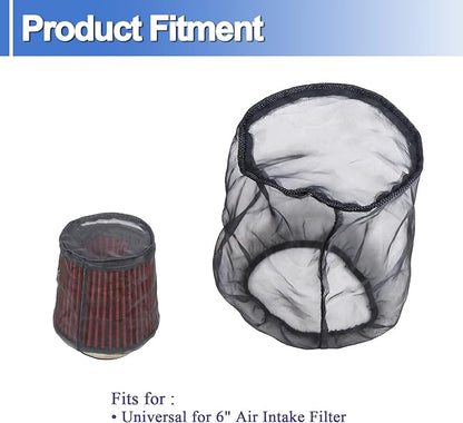 Air Filter Cover Small Dustproof Protective Cover Fits for Harley Davidson Touring Model Universal Cold Air Intake Filter Sock Wrap (Size S), 1 Pack