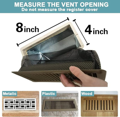 Floor Register Cover Trap, Floor Air Vent Cover Screen for Home Air Vent Filters 5-Pack Floor Vent Mesh Filters Net Trap (4 x 8 Inch)