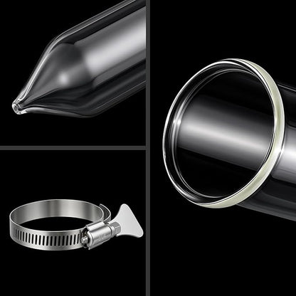 Chunful Glass Extractor Extraction Filter Tube 20" Long 50mm Diameter Thick and Sturdy Extraction Filter Tubes with Stainless Steel Clamp
