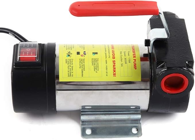 Diesel Transfer Pump Kit 45L/min,12V DC Electric Oil Transfer Pump with Nozzle Hoses 175W Diesel Pump Kit with Portable Handle for Vehicles, Construction Sites, Farms, RV