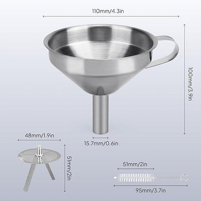 ELEGOO Stainless Steel Funnel, 3D Resin Metal Funnel with Filter and Cleaning Brush for SLA/DLP/LCD 3D Printer UV Resin