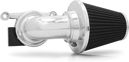 Big Sucker cone Air filter intake for harley air Cleaner Sportster Softail fatboy heritage dyna touring street road king Glide (Nake - Chromed, Type C : Touring 08-16, Softail 16-17)