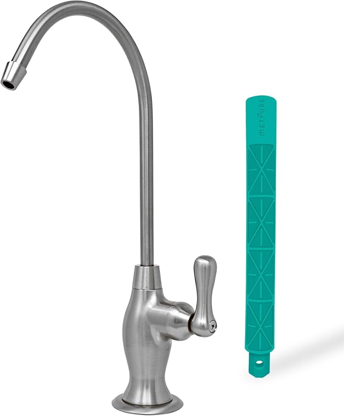 Metpure Non-airgap NSF Certified RO Faucet Reverse Osmosis Drinking Water Filtration System Water Dispenser Spout (Brushed Nickel). Vase Style with Faucet Wrench.