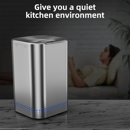 Smart Kitchen Electric Composter, 2.5L Auto Food Cycler with Single Button, 𝐆𝐫𝐢𝐧𝐝 𝐚𝐧𝐝 𝐃𝐫𝐲 𝐲𝐨𝐮𝐫 𝐤𝐢𝐭𝐜𝐡𝐞𝐧 𝐰𝐚𝐬𝐭𝐞, 2X Drying Filter, Design by Nagualep