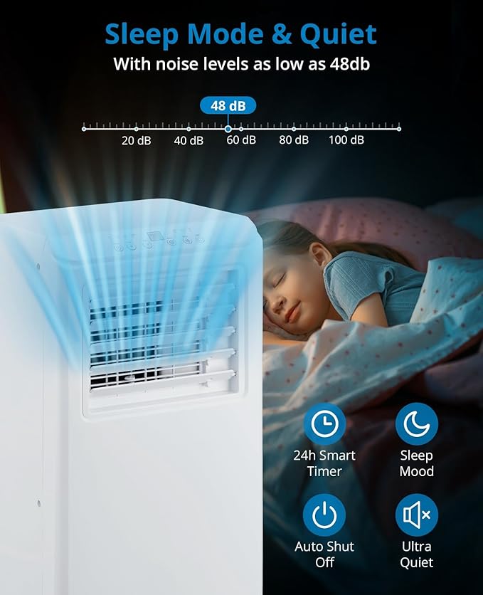 Portable Air Conditioner 10000 BTU, Portable AC Unit with Remote Control, Energy-Efficient Cooling for 450 Sq.ft Spaces, 3in1 Portable AC with Dehumidifier, Cooling & Fan Mode for Bedroom Room