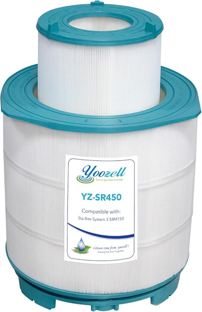 Pool Filter S8M150 Sta-Rate System 3 170147 Pentair Modular Media 450 25022-0203s-25021-0202s Inner and Outer Cartridge Replacement Kit (Teal)