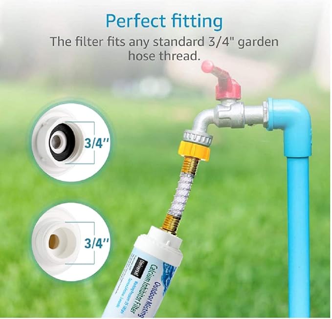 H&G lifestyles Misting System Calcium Inhibitor Filter for Patio Misters Inline Water Filter Effectively Reduce Hard Water Spots, Soften Water (Pack of 2)