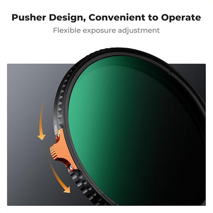 K&F CONCEPT 58mm Ultra-Low Reflectivity Putter Variable ND Filter ND2-ND400 (1-9 Stops) 28 Multi-Layer Coatings AGC Glass Adjustable Neutral Density Camera Lens Filter (Nano-X Series)