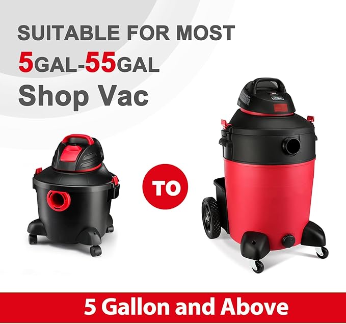 Shop-Vac 90585 Foam Sleeve Filter Replacements for Most Shop-Vac Wet/Dry Vacuum Cleaners 5 Gallon and Above, Replace Parts # 9058500, 5 Pack