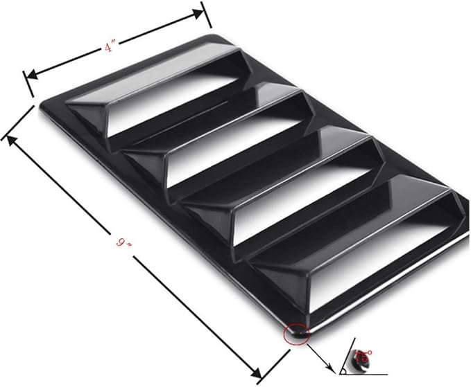 1 Pair Black Decorative Air Flow Intake Turbo Bonnet Hood Side Vent Cover Stick On Car SUV Sedan Coupe