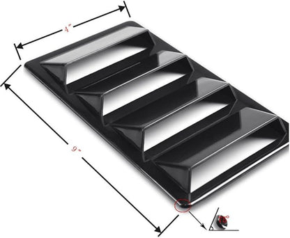 1 Pair Black Decorative Air Flow Intake Turbo Bonnet Hood Side Vent Cover Stick On Car SUV Sedan Coupe