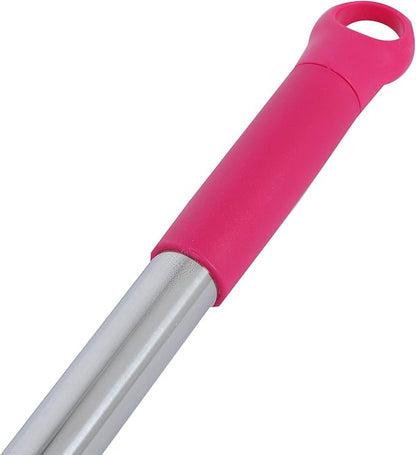 Multifunctional Broom, Telescopic Carpet Rake Rubber Pp 12.6in Brush Easy Wash Floor Carpet Broom for Pet Hair Dust Removal Tile Window Cleaner (Pink)