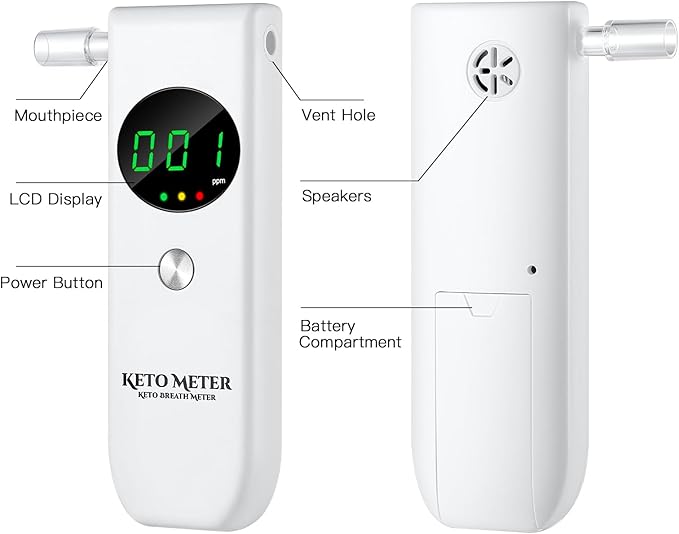 Home Breath Ketosis Meter Professional Ketone Testing & Monitoring – High Precision Ketone Monitors Breath Analyzer Ketosis Tester for Testing Ketosis, Perfect for Tracking Your Ketones