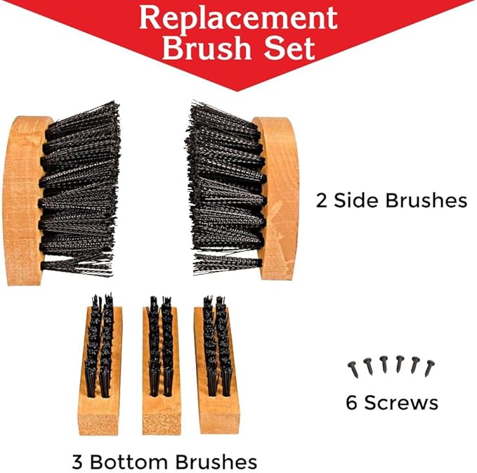 Scrusher Deluxe Boot Cleaner Replacement Brush Set - Five Pieces Boot Brush Kit