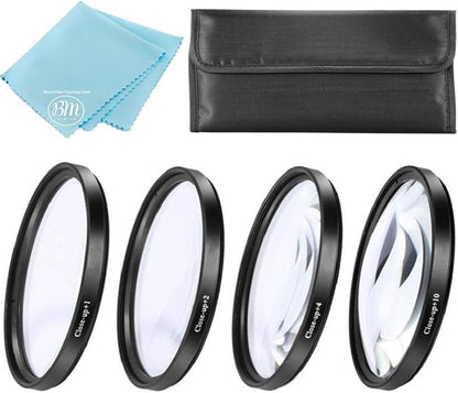 49mm Close-Up Filters (+1, +2, +4 and +10 Diopters) for Canon EOS R10, EOS R50, EOS R100 with 18-45mm, EOS M6, EOS M6 II, EOS M50, EOS M50 Mark II, EOS M100, EOS M200 Cameras with 15-45mm Lens