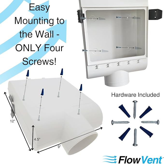 Indoor Dryer Vent Kit | Dual Filter Lint Trap for Electric Dryers | No-Water Required, Low Maintenance | Captures Lint & Dust for Cleaner Indoor Air | Made in the USA