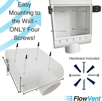 Indoor Dryer Vent Kit | Dual Filter Lint Trap for Electric Dryers | No-Water Required, Low Maintenance | Captures Lint & Dust for Cleaner Indoor Air | Made in the USA