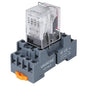 Electromagnetic Power Relay, 14-Pin 5 AMP 6V DC Relay Coil with Socket Base, LED Indicator, 4PDT 4NO 4NC - MY4NJ [Applicable for DIN Rail System]