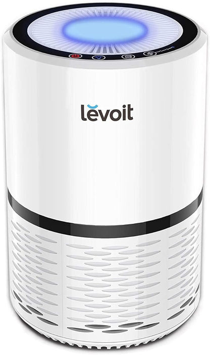 LEVOIT Air Purifier for Home, AHAM Verifide, High-Efficiency Filter for Smoke, Dust, Pollen, and Odors in Bedroom, Office, or Nursery, Optional Night Light, Quiet Operation, LV-H132, White