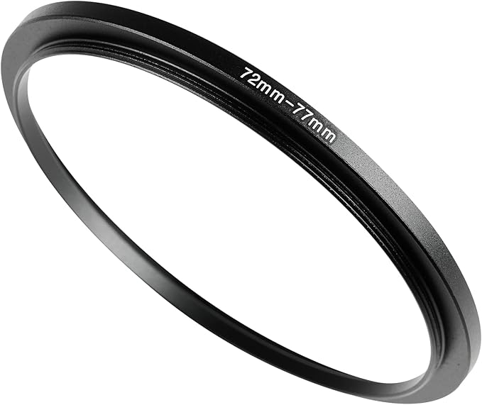 72-77mm Metal Step-Up/Down Ring Adapter Compatible with Mirrorless Cameras DSLR Lens, UV CPL ND Filter Thread Converter, Black