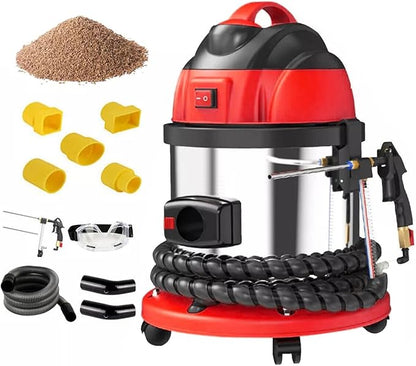 QPKING HTS558 Walnut Blaster Kit for Carbon Cleaning with 5 Adapters | Built-in Filter & External Air Source Required | Engine Intake Valve Cleaner Compatible with Audi, BMW, VW, Toyota, Honda