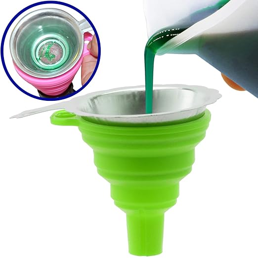 OIIKI 3D Printer Resin Filter, Stainless Resin Filter Cup + Silicone Funnel + 100ml Measuring Cup Disposable for 3D Printer(Green)