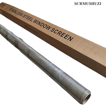 Heavy-Duty Stainless Steel Mesh Screen#18Mesh Wire Dia:0.23mm Size:48"x118"(122x300cm) 304 Stainless Steel Window Screen mesh
