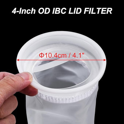 PATIKIL 4" IBC Lid Filter 2 Pack 210mm Long Washable Nylon Fine Mesh Filter IBC Tank Container Accessories for Rainwater Tank Rain Tank Ton Barrel Cover