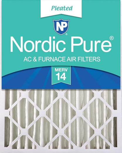 Nordic Pure 16x20x4 (Actual Size: 15 1/2 x 19 1/2 x 3 5/8) Pleated MERV 14 Air Filter 1 Pack