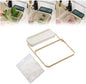 Kitchen Food Waste Filter Basket with 50Pcs Mesh Bag Collapsible Residue Filter Screen Holder Square Bracket Corner Hanging Drain Rack Sink Strainer White 1pcs