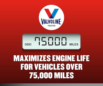 Valvoline Full Synthetic High Mileage with MaxLife Technology SAE 10W-30 Motor Oil 5 QT (Pack of 2)